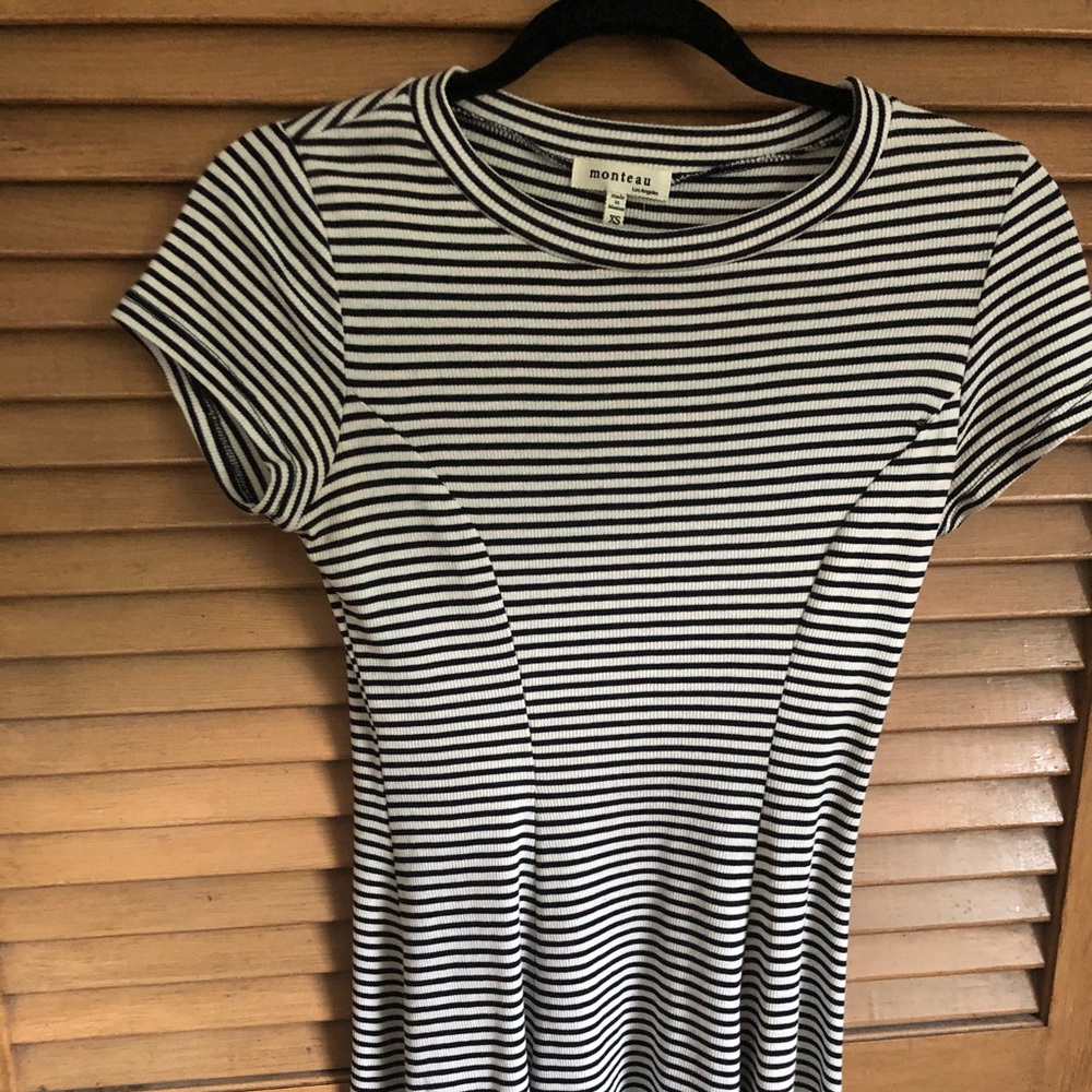 Monteau Striped Black and White Dress